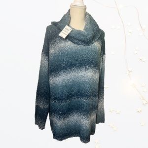 Style & Co Blue Teal Pull Over Knit Sweater 1x